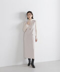 【追加生産予約12月中旬-下旬入荷予定】【Oggi掲載】Vネックストレートジャンスカ