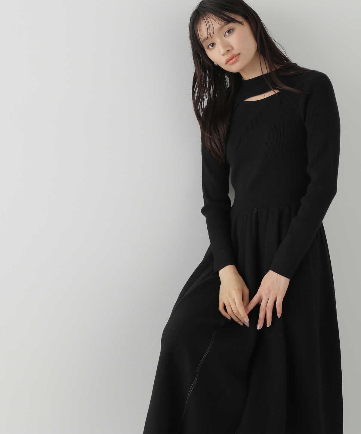 LUCUA・bdONLINE限定】カットアウトニットワンピース | ワンピース