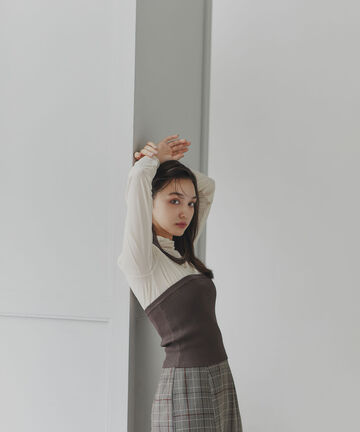 【LUMINE・LUCUA・bdONLINE限定】ビスチェセットハイネックカットソー