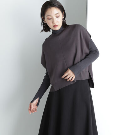 【Oggi掲載】ニットベスト×シアーリブトップス