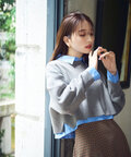 【Oggi10月号掲載】クロップドニット＆シャツセット
