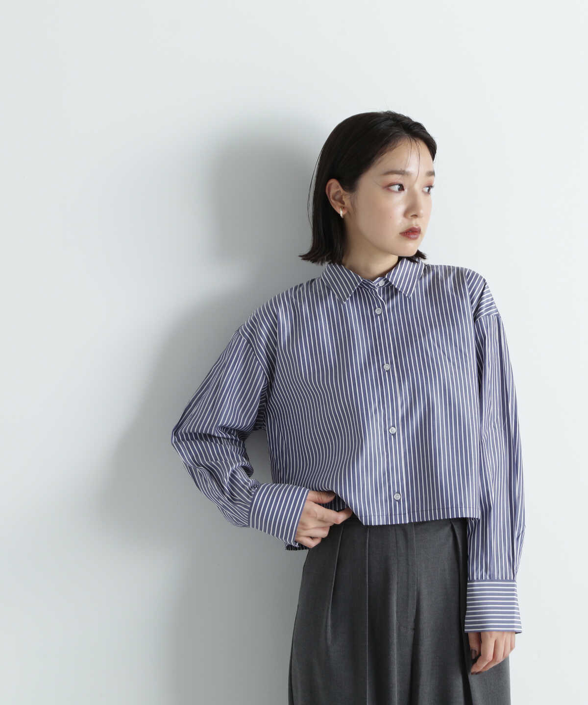 【Oggi10月号掲載】クロップドニット＆シャツセット