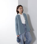 【ブラウン・オフ追加生産予約12月中旬-下旬入荷予定】FOX接結コーディガン