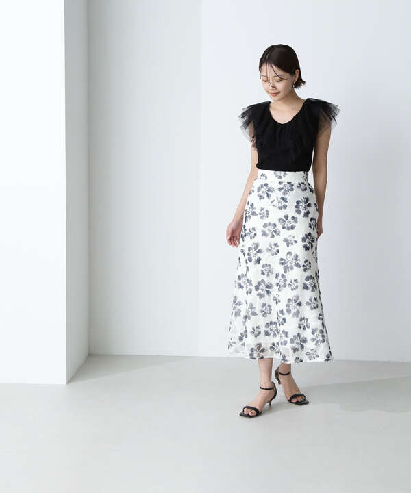 シアージャガードフラワーマーメイドスカート（0174120452） | NATURAL  