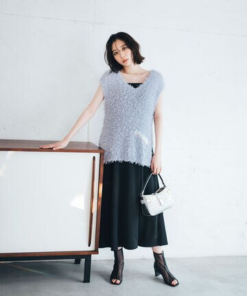 【LUMINE・LUCUA・official site 限定】サテンキャミワンピース