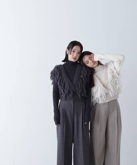 【LUMINE・LUCUA・official site限定】ストライプタックパンツ