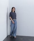 クロップドヘム刺繍Tシャツ