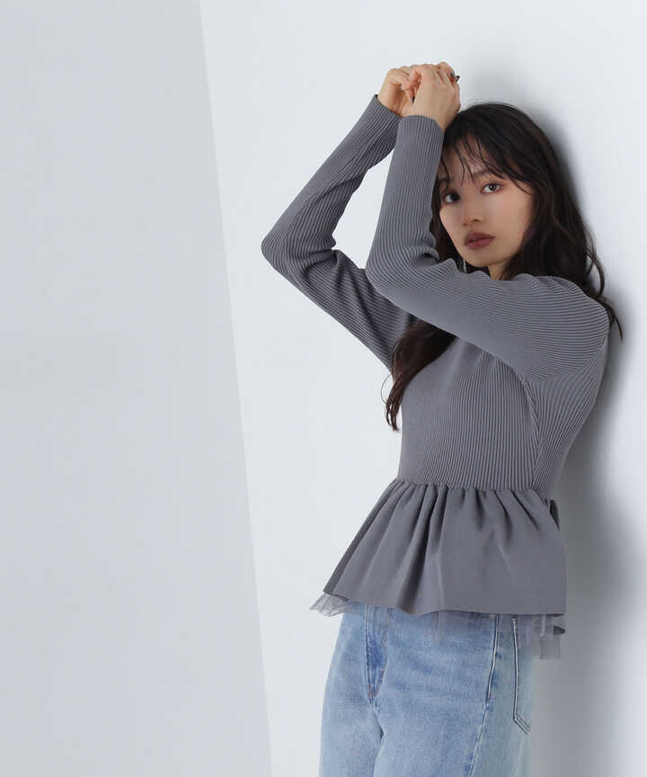 SENSE OF PLACE｜ストレッチペプラムセーター | Rakuten Fashion(楽天ファッション／旧楽天ブランドアベニュー)JP9424
