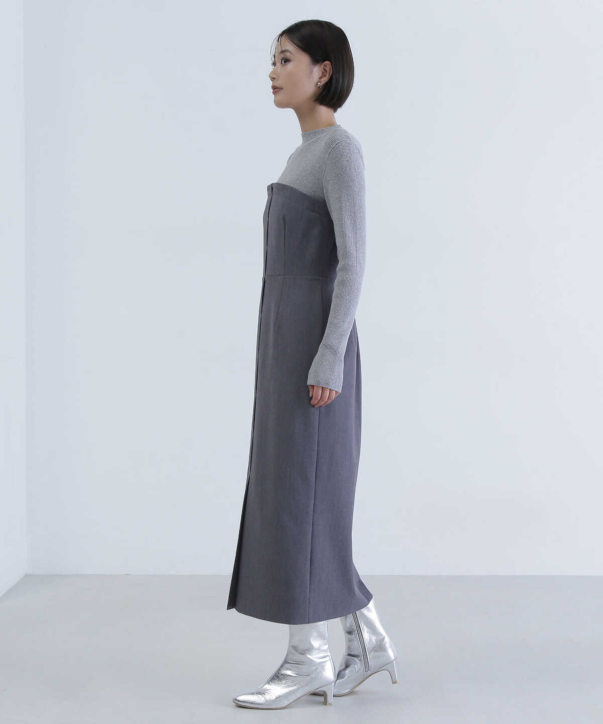 チュールドッキングニットワンピース23AW