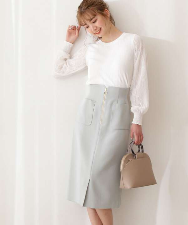 フロントファスナータイトスカート Web限定カラー ラベンダー Proportion Body Dressing サンエービーディーオンラインストア Sanei Online Store