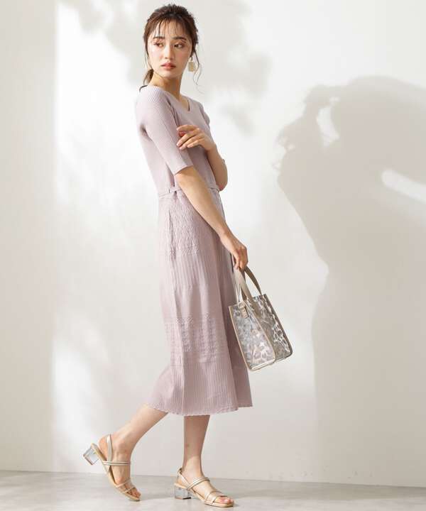 アイレット柄タイトニットワンピース Proportion Body Dressing サンエービーディーオンラインストア Sanei Online Store