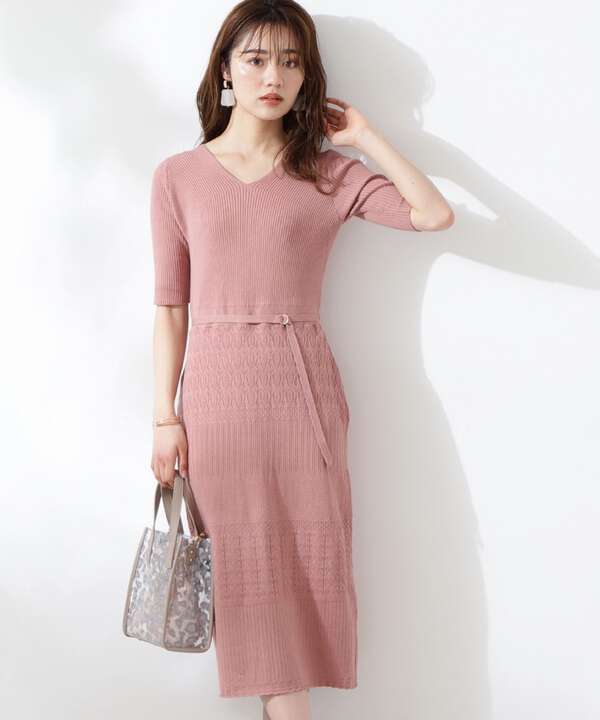 アイレット柄タイトニットワンピース Proportion Body Dressing サンエービーディーオンラインストア Sanei Online Store アイレット柄タイトニットワンピース Proportion Body Dressing サンエービーディーオンラインストア Sanei Online Store