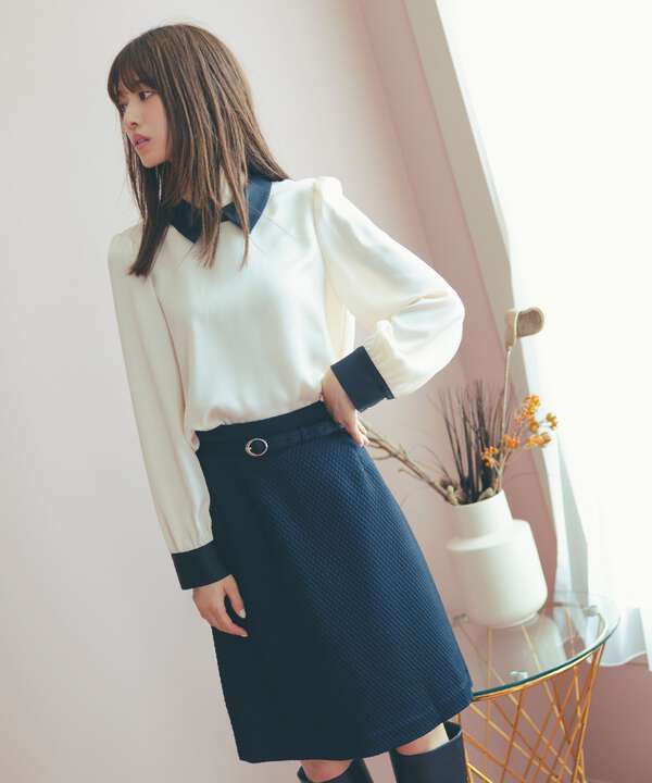 美人百花10月号 掲載商品 バイカラーブラウス Proportion Body Dressing サンエービーディーオンラインストア Sanei Online Store