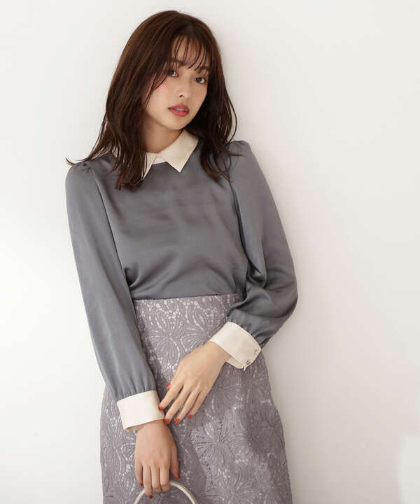 美人百花10月号 掲載商品 バイカラーブラウス Proportion Body Dressing サンエービーディーオンラインストア Sanei Online Store