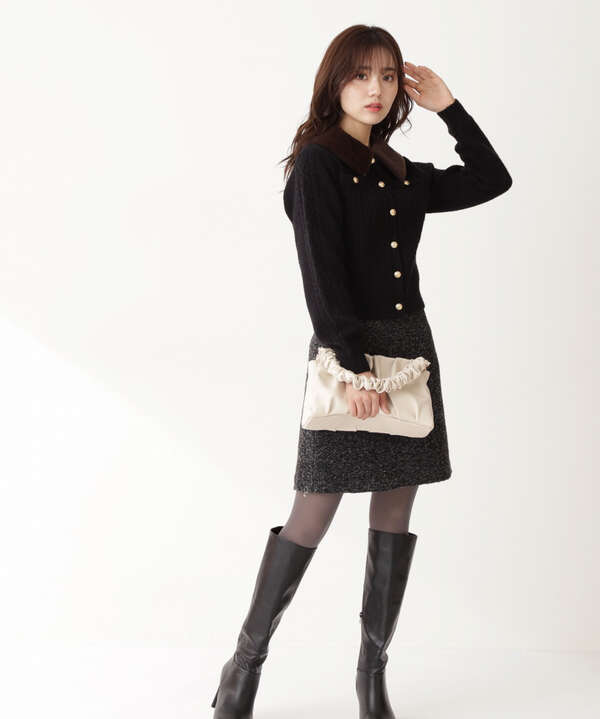 堀田茜さん着用 美人百花11月号 掲載商品 ビットチャーム付台形スカート Proportion Body Dressing サンエービーディーオンラインストア Sanei Online Store