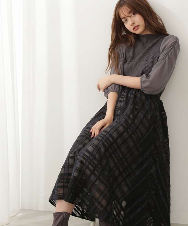 シアーチェックフレアスカート Proportion Body Dressing サンエービーディーオンラインストア Sanei Online Store