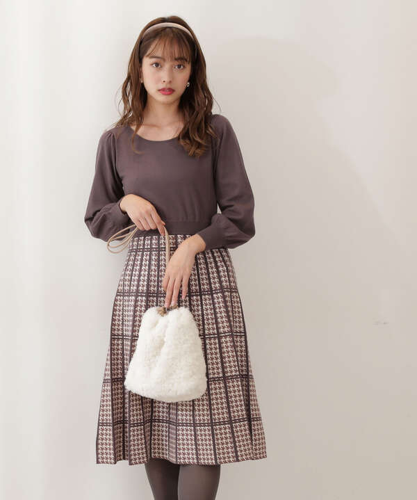 プリーツチェックニットワンピース Proportion Body Dressing サンエービーディーオンラインストア Sanei Online Store