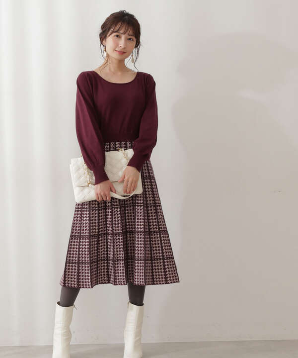 プリーツチェックニットワンピース Proportion Body Dressing サンエービーディーオンラインストア Sanei Online Store プリーツチェックニットワンピース Proportion Body Dressing サンエービーディーオンラインストア Sanei Online Store