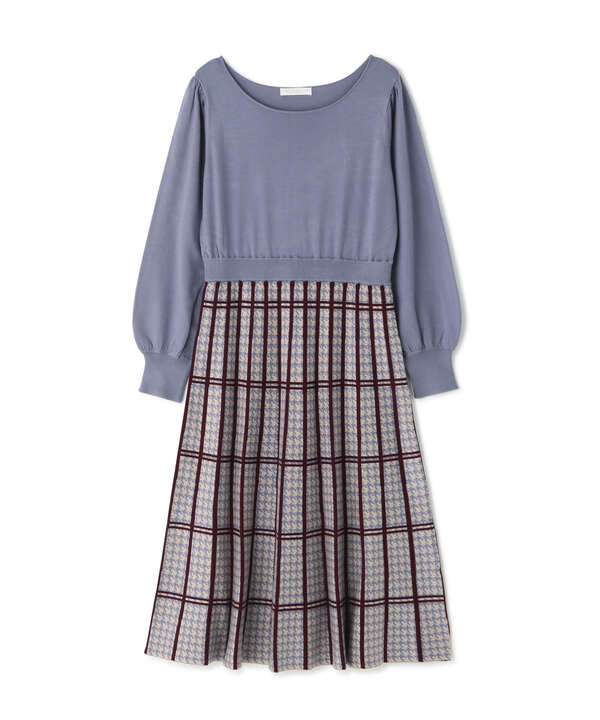 先行予約10月中旬 10月下旬入荷予定 プリーツチェックニットワンピース Proportion Body Dressing サンエービーディーオンラインストア Sanei Online Store