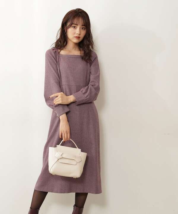 白石聖さん着用 美人百花11月号 掲載商品 ミックスハウンドトゥースタイトワンピース Proportion Body Dressing サンエービーディーオンラインストア Sanei Online Store