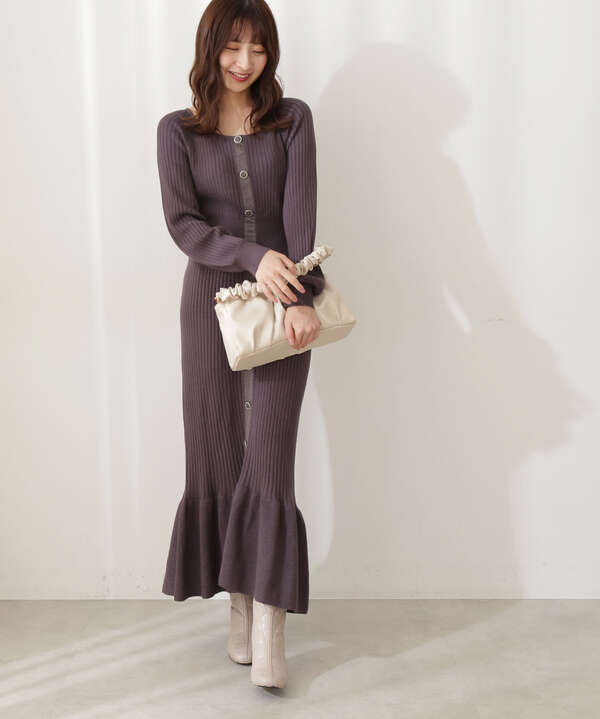 フェイクスェードマーメイドニットワンピース Proportion Body Dressing サンエービーディーオンラインストア Sanei Online Store