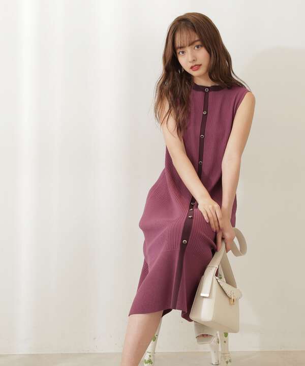 配色ナローニットワンピース Proportion Body Dressing サンエービーディーオンラインストア Sanei Online Store