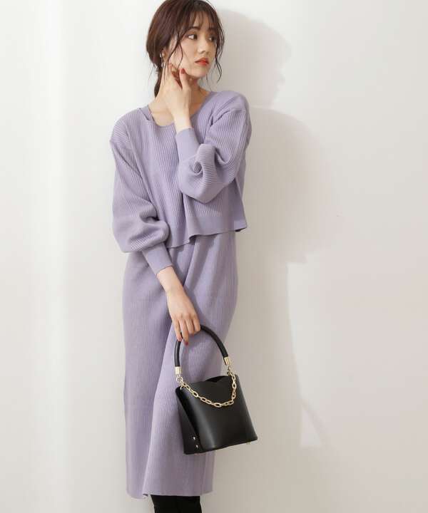 バックリボンレイヤードニットワンピース Proportion Body Dressing サンエービーディーオンラインストア Sanei Online Store バックリボンレイヤードニットワンピース Proportion Body Dressing サンエービーディーオンラインストア Sanei Online Store
