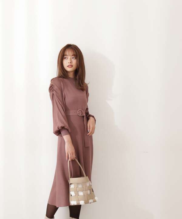 サテンギャザースリーブニットワンピース Proportion Body Dressing サンエービーディーオンラインストア Sanei Online Store