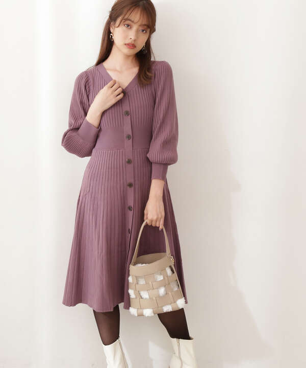 マトンスリーブリブニットワンピース Proportion Body Dressing サンエービーディーオンラインストア Sanei Online Store