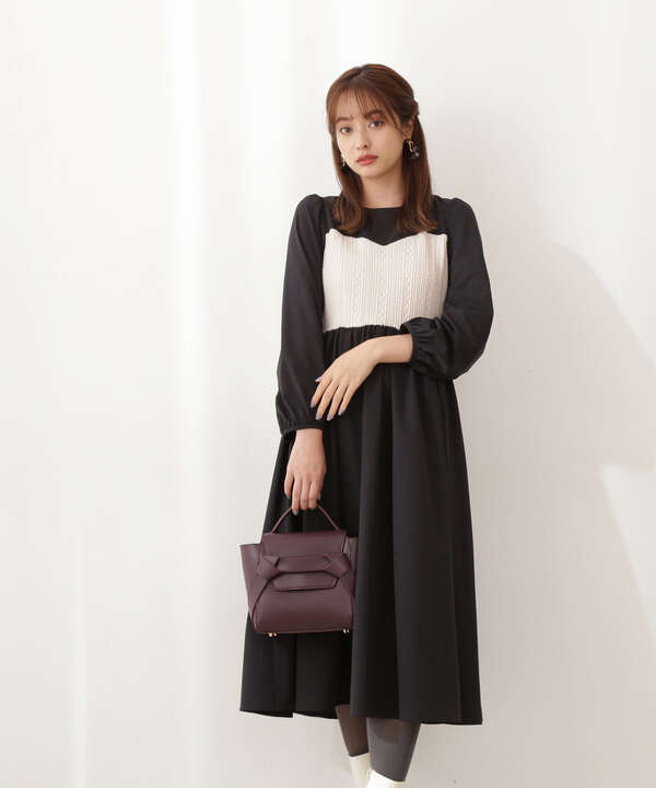 Edit Cologne ケーブルニットドッキングワンピース Proportion Body Dressing サンエービーディーオンラインストア Sanei Online Store