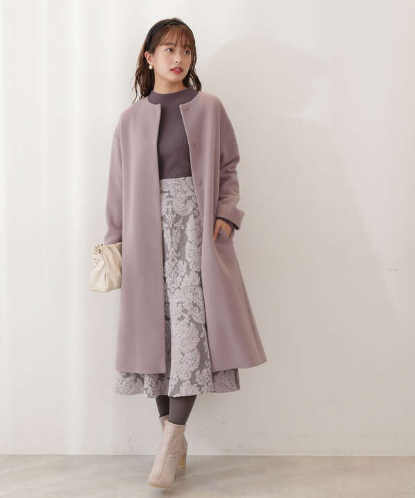 バックボリュームノーカラーコート Proportion Body Dressing サンエービーディーオンラインストア Sanei Online Store