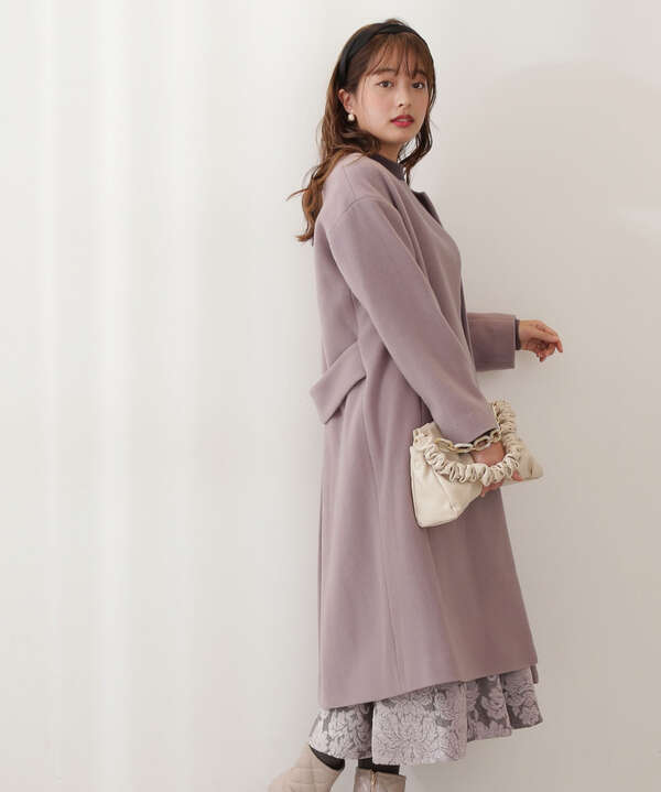 バックボリュームノーカラーコート Proportion Body Dressing サンエービーディーオンラインストア Sanei Online Store