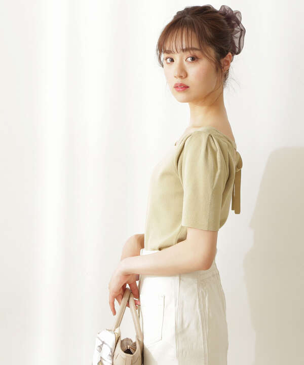 堀田茜さん着用 美人百花6月号 掲載商品 Edit Cologne ボリュームスリーブリボンニット Proportion Body Dressing サンエービーディーオンラインストア Sanei Online Store