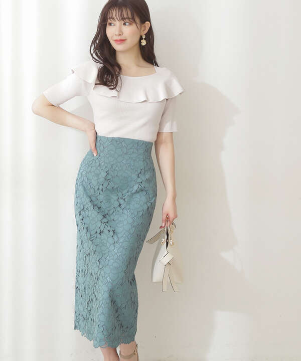 美人百花5月号掲載 宇垣美里さん着用商品 ビッグフラワーレースロングタイトスカート Proportion Body Dressing サンエービーディーオンラインストア Sanei Online Store 美人百花5月号掲載 宇垣美里さん着用商品 ビッグフラワーレースロングタイトスカート Proportion Body Dressing サンエービーディーオンラインストア Sanei Online Store