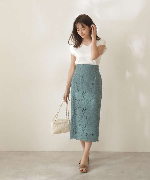 美人百花5月号掲載 宇垣美里さん着用商品】ビッグフラワーレースロングタイトスカート | PROPORTION BODY DRESSING |  サンエービーディーオンラインストア - SANEI bd ONLINE STORE