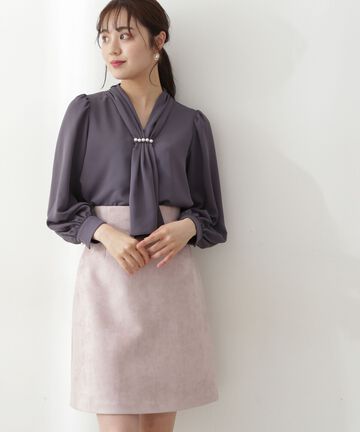 パールボウタイブラウス