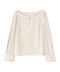 デザインスリーブパールブラウス