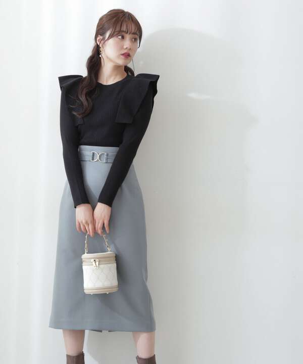 先行予約10月下旬 11月上旬入荷予定 ベルトデザインタイトスカート Proportion Body Dressing サンエービーディーオンラインストア Sanei Online Store