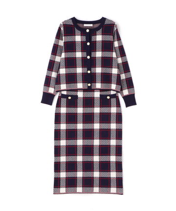 【先行予約10月下旬-11月上旬入荷予定：代引き決済のみ】チェックジャガードセットアップ