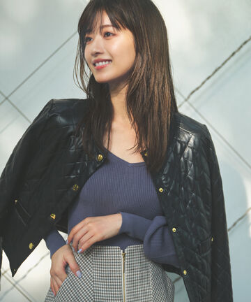 合皮キルトジャケット