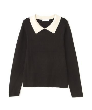 【先行予約11月中旬-11月下旬入荷予定】襟付きパールニット