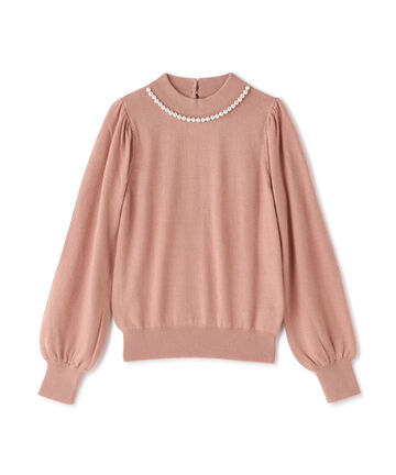 【先行予約11月中旬-11月下旬入荷予定】パールネックニット