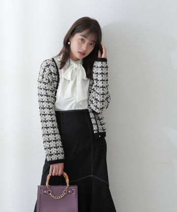 【美人百花10月号タイアップ 宇垣美里さん着用商品】パールカーディガン