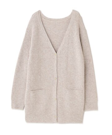 【先行予約10月下旬-11月上旬入荷予定】【追加生産予約11月上旬～11月中旬入荷予定：ベージュミックス】ミドル丈ローゲージラメカーディガン