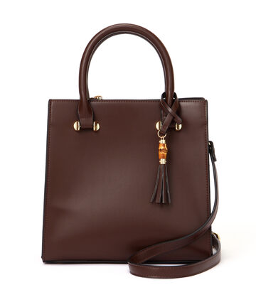 【美人百花10月号タイアップ 宇垣美里さん着用商品】タッセルチャーム付きスクエアバッグ