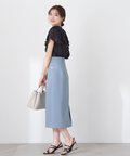 【美人百花6月号掲載 休井美郷さん着用商品】【鈴木愛理さん着用商品】バックリボンラッフルブラウス WEB限定：ライトブルー