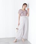 【美人百花6月号掲載 休井美郷さん着用商品】【鈴木愛理さん着用商品】バックリボンラッフルブラウス WEB限定：ライトブルー