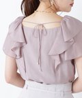 【美人百花6月号掲載 休井美郷さん着用商品】【鈴木愛理さん着用商品】バックリボンラッフルブラウス WEB限定：ライトブルー