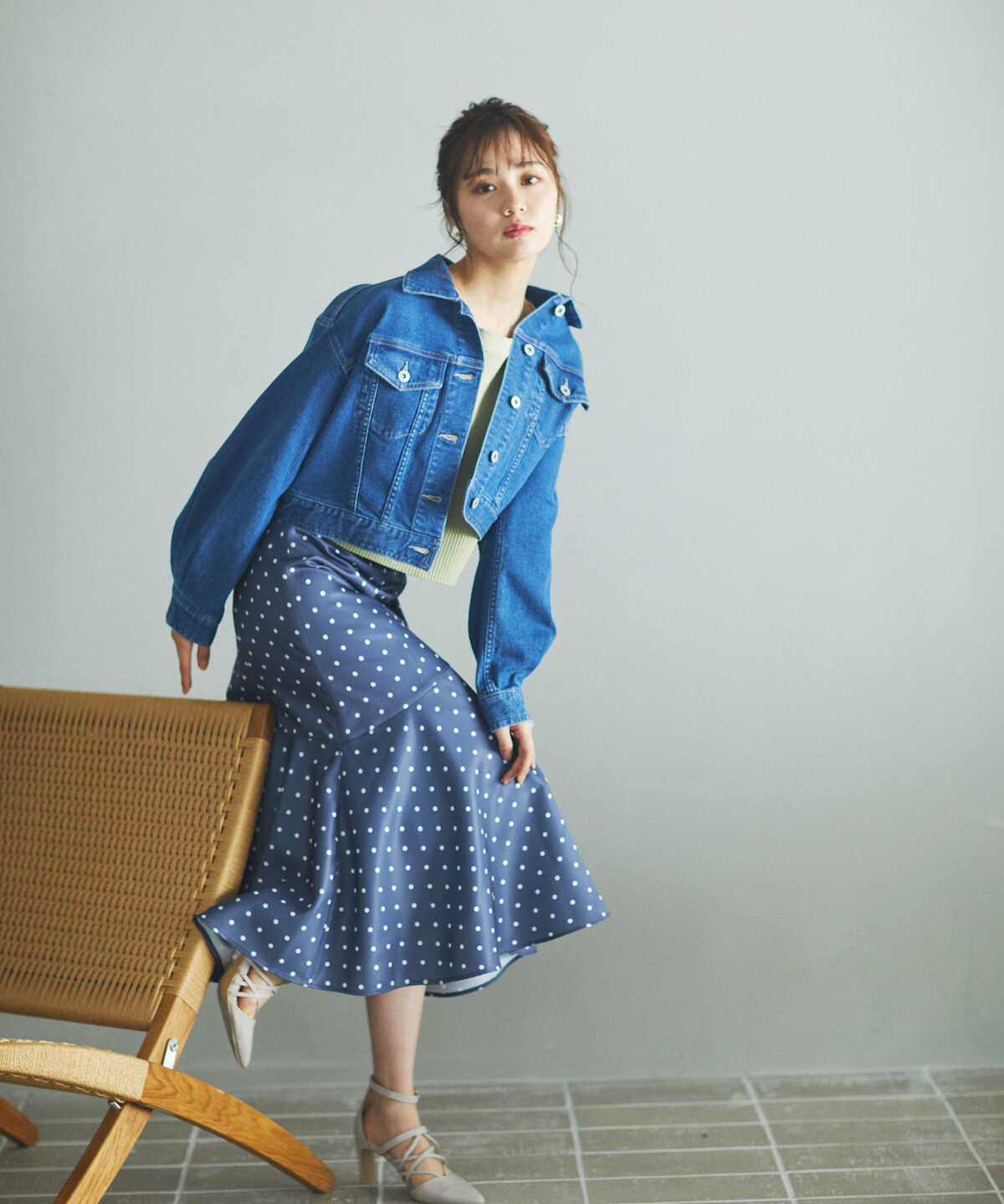 ドットアシメマーメイドスカート
