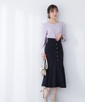 【美人百花4月号 掲載商品】フロント釦マーメイドスカート